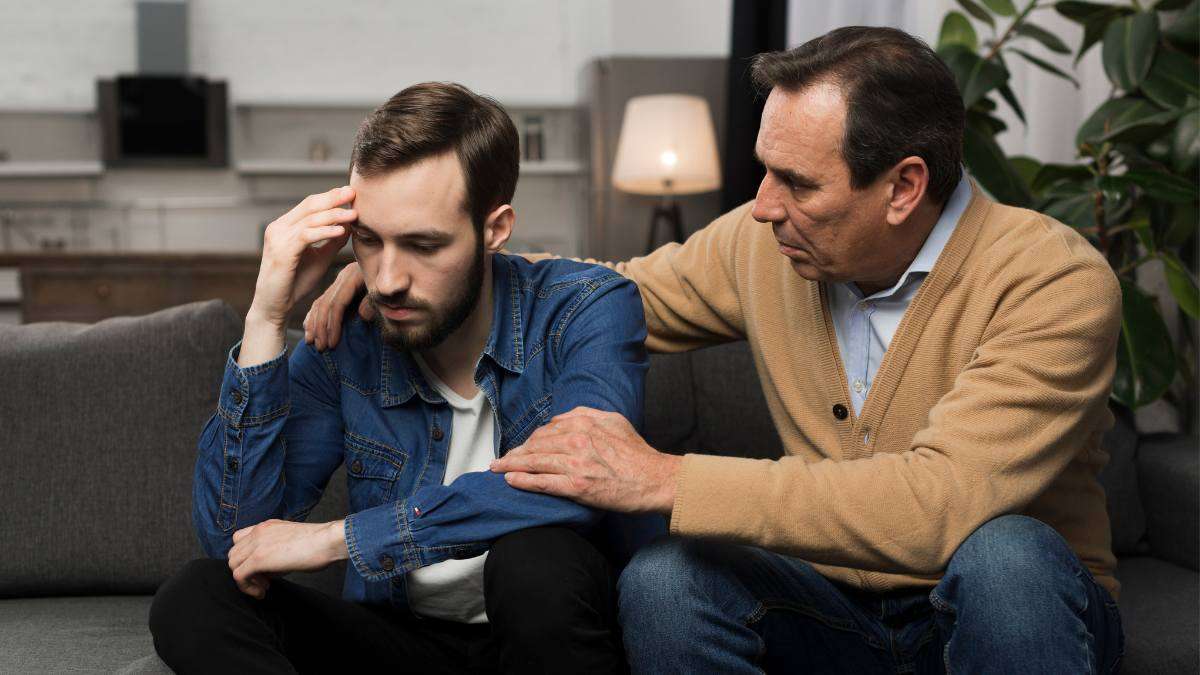 A man supporting an individual with bipolar disorder.
